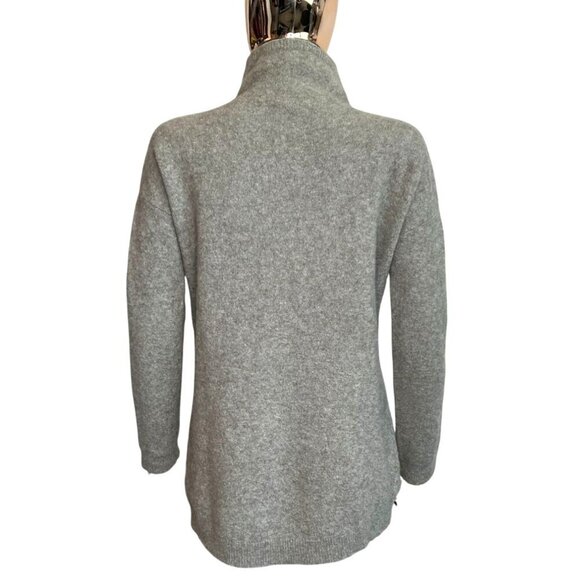 Tahari Luxe 76% Cashmere Blend Funnel Neck Sweater Greenish Gray Oversized XS - Picture 3 of 8